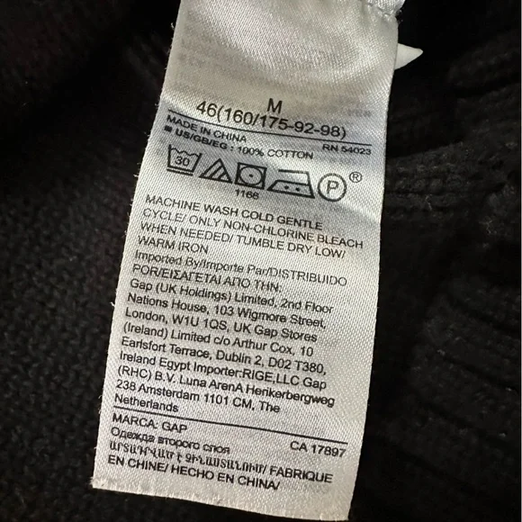 GAP Black Cable Knit Crewneck Sweater Maternity Women’s Medium - Picture 5 of 12